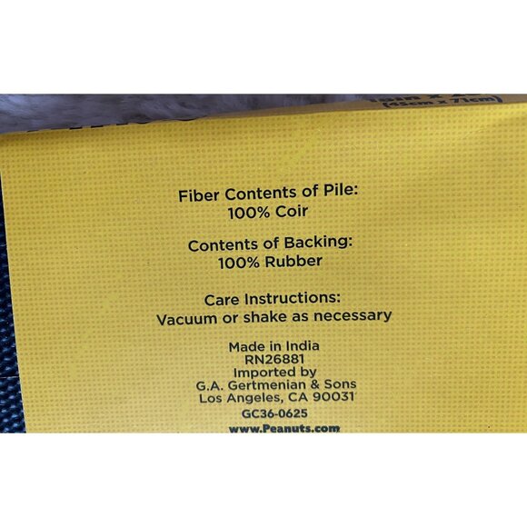 Peanuts Snoopy Woodstock Doghouse Welcome Outdoor Coir Mat 18” X 28” NEW - Picture 7 of 9